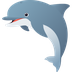 Bagaimana Dolphin emoji terlihat di Joypixels.