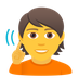 Bagaimana Deaf Person emoji terlihat di Joypixels.