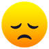 Bagaimana Disappointed Face emoji terlihat di Joypixels.