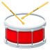 Bagaimana Drum emoji terlihat di Joypixels.