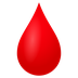 Bagaimana Drop of Blood emoji terlihat di Joypixels.