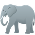 Bagaimana Elephant emoji terlihat di Joypixels.