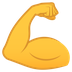 Bagaimana Flexed Biceps emoji terlihat di Joypixels.