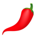 Bagaimana Hot Pepper emoji terlihat di Joypixels.