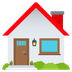 Bagaimana House emoji terlihat di Joypixels.