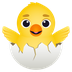 Bagaimana Hatching Chick emoji terlihat di Joypixels.