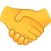 Bagaimana Handshake emoji terlihat di Joypixels.