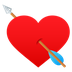 Bagaimana Heart with Arrow emoji terlihat di Joypixels.