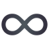 Bagaimana Infinity emoji terlihat di Joypixels.