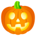 Bagaimana Jack-O-Lantern emoji terlihat di Joypixels.