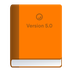 Bagaimana Orange Book emoji terlihat di Joypixels.