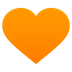 Bagaimana Orange Heart emoji terlihat di Joypixels.