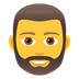 Bagaimana Person: Beard emoji terlihat di Joypixels.