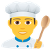 Bagaimana Man Cook emoji terlihat di Joypixels.