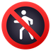 Bagaimana No Pedestrians emoji terlihat di Joypixels.