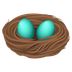 Bagaimana Nest with Eggs emoji terlihat di Joypixels.