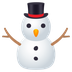 Bagaimana Snowman Without Snow emoji terlihat di Joypixels.