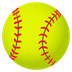 Bagaimana Softball emoji terlihat di Joypixels.