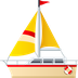 Bagaimana Sailboat emoji terlihat di Joypixels.