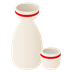 Bagaimana Sake emoji terlihat di Joypixels.