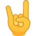 Bagaimana Sign of the Horns emoji terlihat di Joypixels.