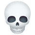 Bagaimana Skull emoji terlihat di Joypixels.