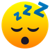 Bagaimana Sleeping Face emoji terlihat di Joypixels.