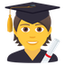 Bagaimana Student emoji terlihat di Joypixels.