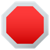 Bagaimana Stop Sign emoji terlihat di Joypixels.