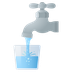 Bagaimana Potable Water emoji terlihat di Joypixels.