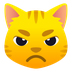 Bagaimana Pouting Cat emoji terlihat di Joypixels.