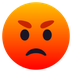 Bagaimana Pouting Face emoji terlihat di Joypixels.