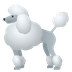 Bagaimana Poodle emoji terlihat di Joypixels.