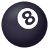 Bagaimana Pool 8 Ball emoji terlihat di Joypixels.