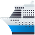 Bagaimana Passenger Ship emoji terlihat di Joypixels.