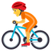 Bagaimana Person Biking emoji terlihat di Joypixels.