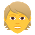 Bagaimana Person: Blond Hair emoji terlihat di Joypixels.