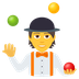 Bagaimana Person Juggling emoji terlihat di Joypixels.