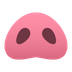 Bagaimana Pig Nose emoji terlihat di Joypixels.