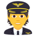 Bagaimana Pilot emoji terlihat di Joypixels.