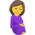 Bagaimana Pregnant Woman emoji terlihat di Joypixels.