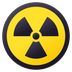 Bagaimana Radioactive emoji terlihat di Joypixels.