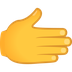 Bagaimana Rightwards Hand emoji terlihat di Joypixels.