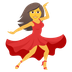 Bagaimana Woman Dancing emoji terlihat di Joypixels.