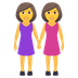 Bagaimana Women Holding Hands emoji terlihat di Joypixels.