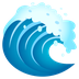 Bagaimana Water Wave emoji terlihat di Joypixels.