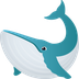 Bagaimana Whale emoji terlihat di Joypixels.