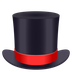 Bagaimana Top Hat emoji terlihat di Joypixels.