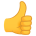 Bagaimana Thumbs Up emoji terlihat di Joypixels.