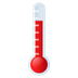 Bagaimana Thermometer emoji terlihat di Joypixels.